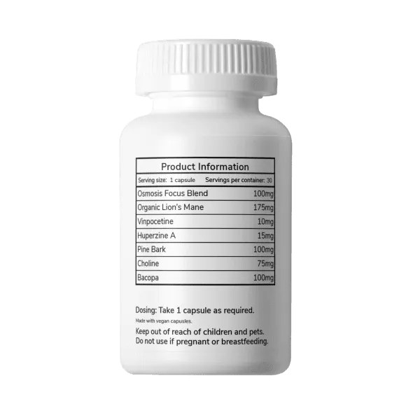 Osmosis Focus Mushroom Microdose Capsules 100mg - Image 3
