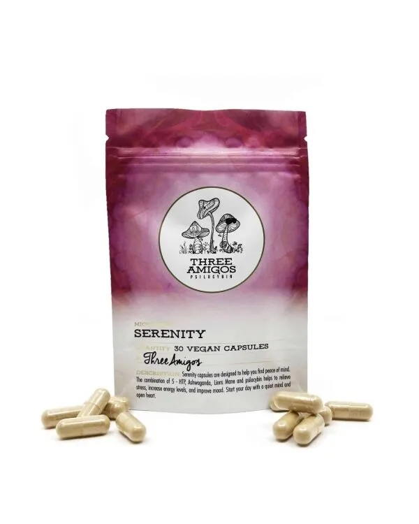 Serenity Magic Mushroom: 100mg Capsules for Anxiety Relief