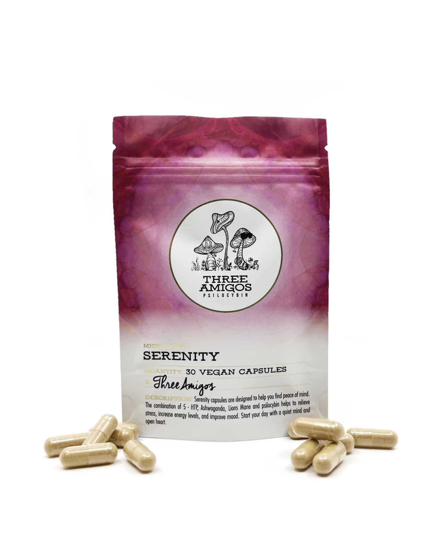 Serenity Magic Mushroom: 100mg Capsules for Anxiety Relief